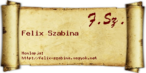 Felix Szabina névjegykártya